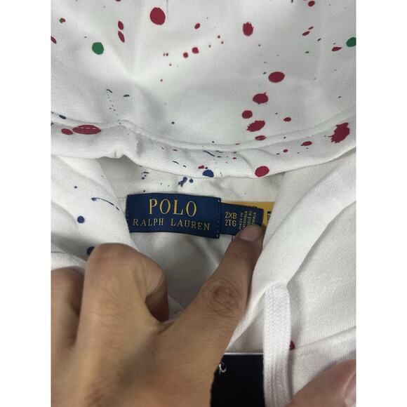 NEW Polo Ralph Lauren Big & Tall Men’s 2XB Paint Splatter Hoodie Sweatshirt $168 - Picture 7 of 11
